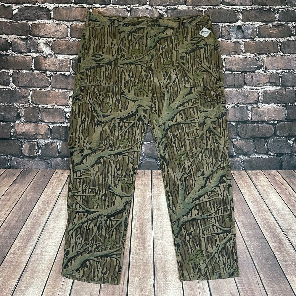 Vintage Muleskins Mossy Oak Treestand Camo Pants RARE Sz 42x31” Adjustable Waist